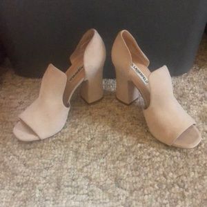 Karl Lagerfield Paris suede beige heels size 7